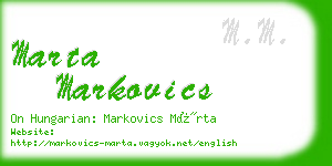 marta markovics business card